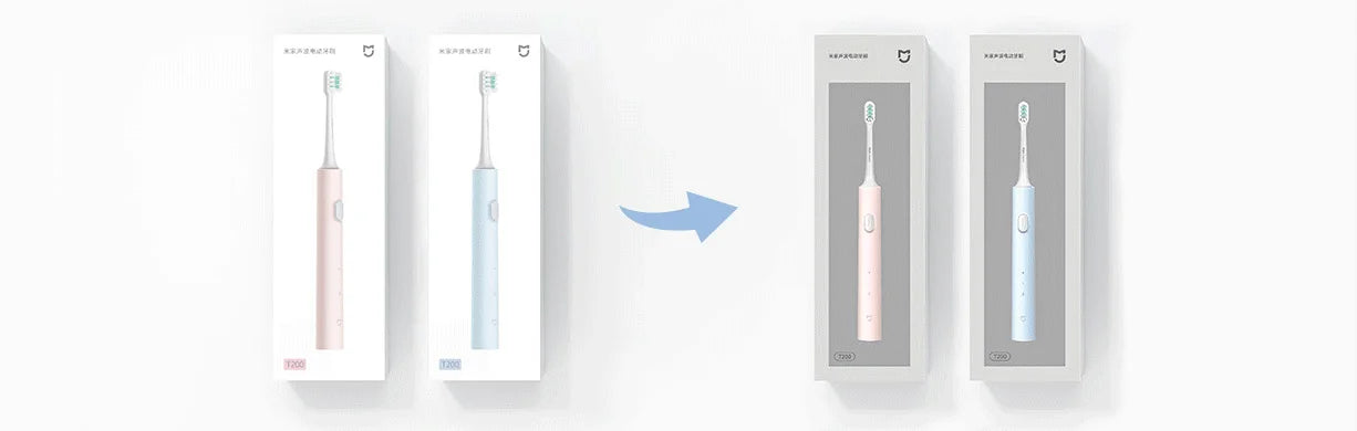 MIJIA T200/T200C Sonic Electric Toothbrush,USB‑C 25 Day Battery,IPX7 Waterproof,2 Mode,2 Brush Heads,Whitening Toothbrush