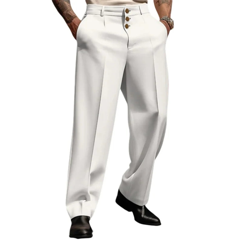 Men Fashion Business Pants Loose Casual Social Trousers Comfortable Straight Formal Pants Joggers Wide Long Pants Male Clothes