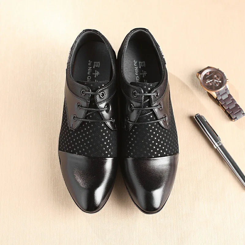 Mens Dress Shoes for Men Lace-Up Fashion Office High Quality Leather Comfy Business Man Formal Shoe Wedding Party Style Footwear