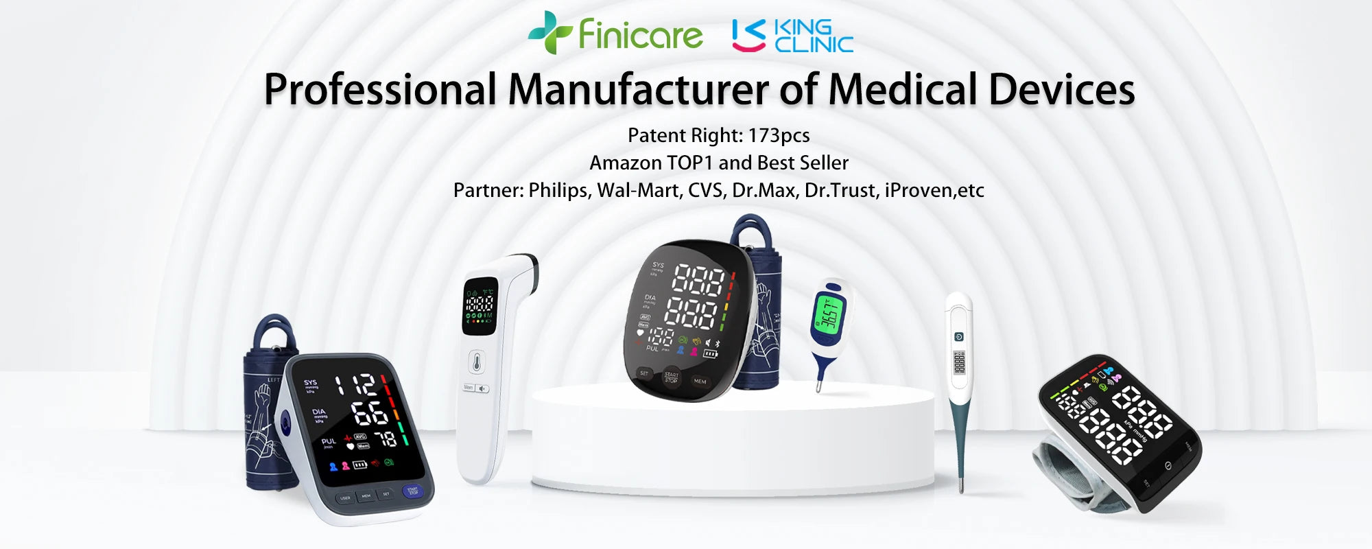 Kingclinic LED Backlit Screen Automatic Upper Arm BP Monitor Electronic Blood Pressure Machine 2X120 Groups Adjustable BP Cuff