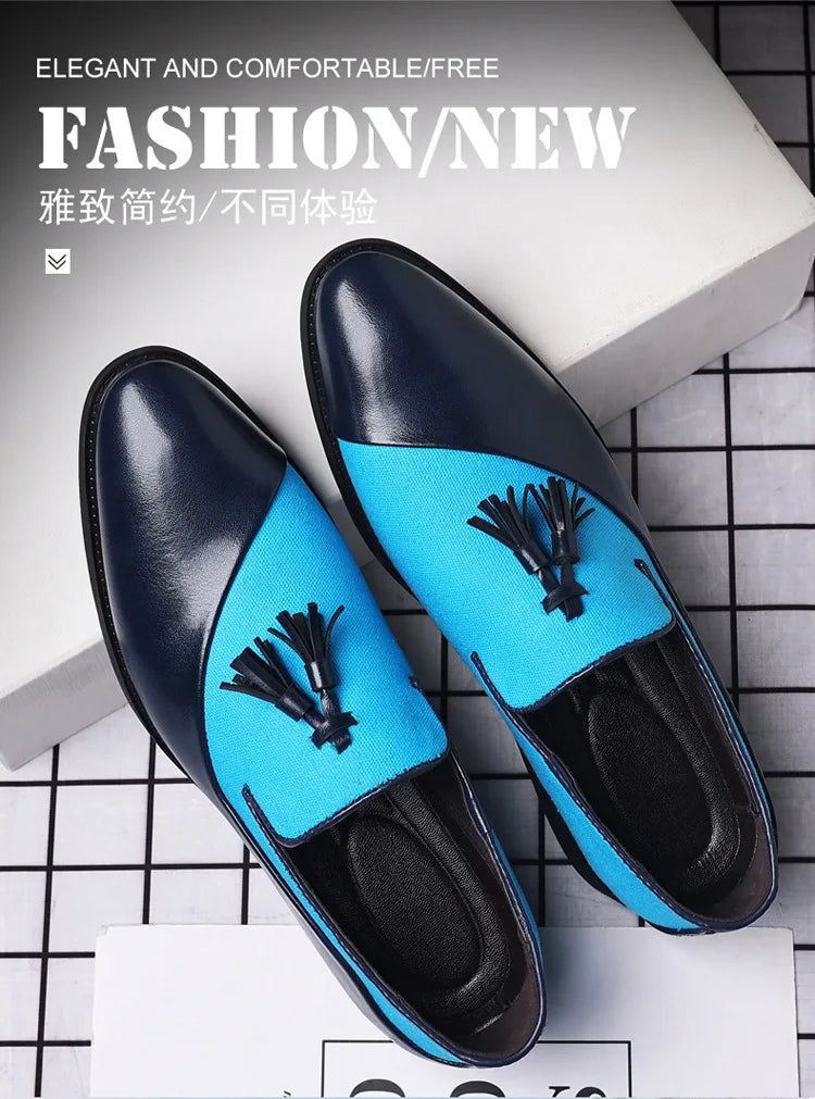 Mens Dress Shoes 2026 New Casual Leather Shoes Men Business Dress Leather Shoes Trend Versatile  Loafers  Pointed Toe Slip-On