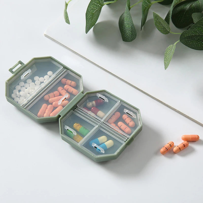 10 Compartments Travel Pill Organizer Pocket Portable Pill Storage Box Case Daily Pill Container or Purse Fish Oil Medicine