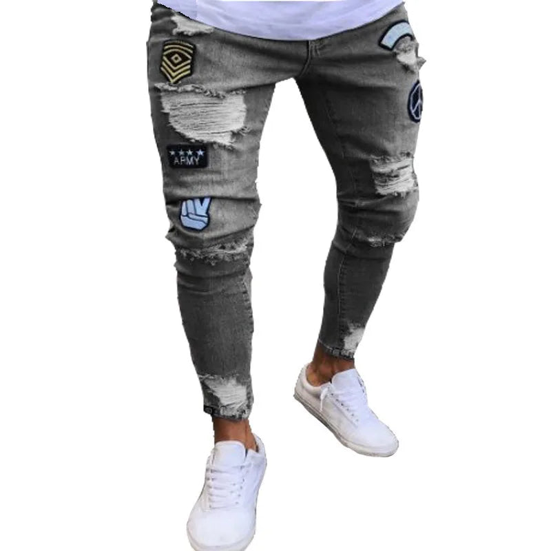 Men Pants Fashion Men Casual Pants Stretch Jeans Skinny Work Trousers Male Vintage Wash Plus Size Jean Slim Fit for Men Clothing