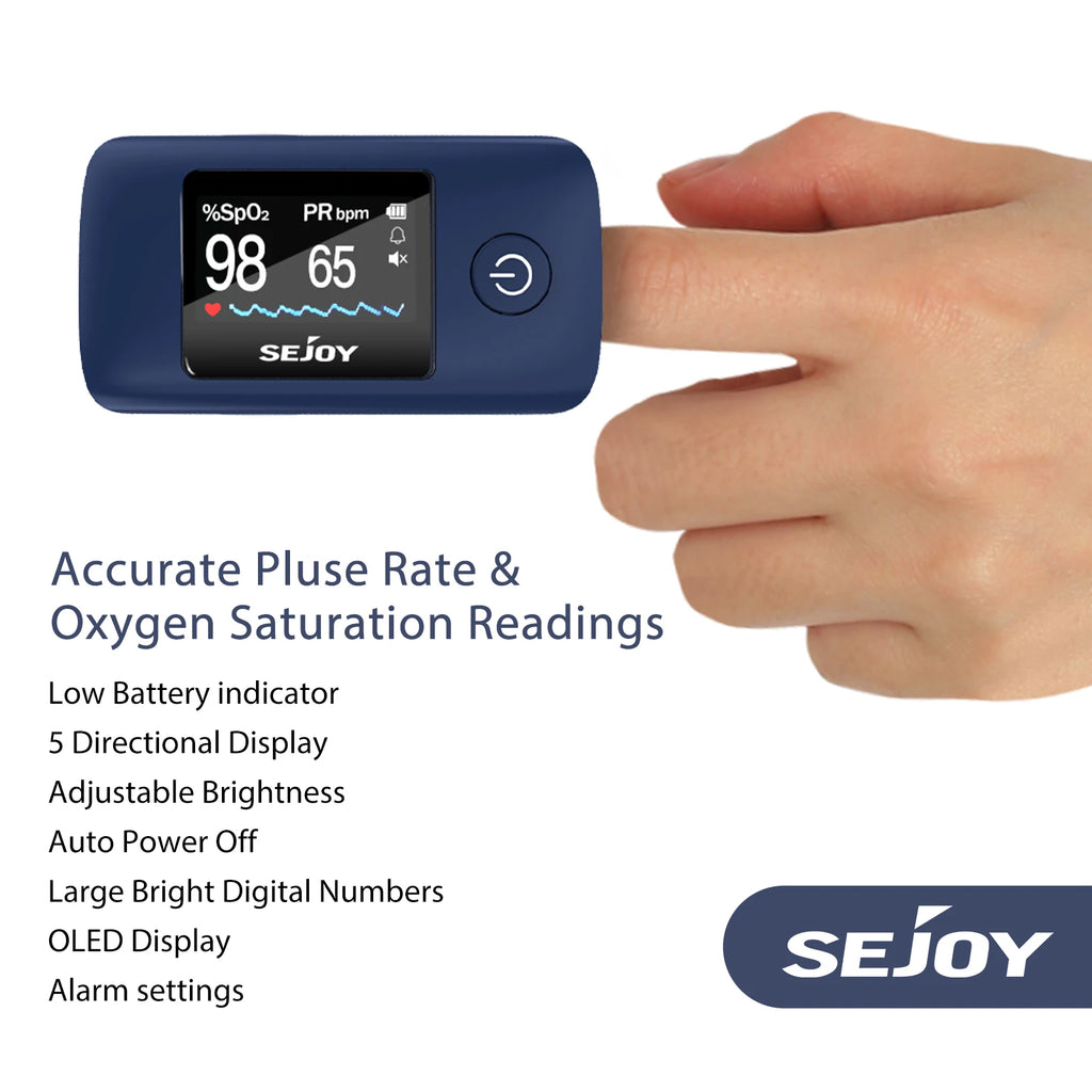 Sejoy Digital Wrist Blood Pressure Monitor,Finger Pulse Oximeter OLED Blood Oxygen Saturation,Heart Rate Meter BP Monitor