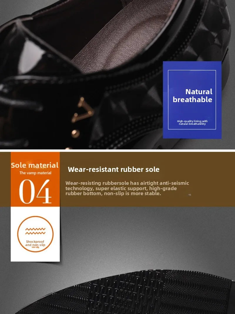 Italian Men's Leather Shoes Point Toe Business Dress Shoes Casual Office Shoe Lace Up Oxfords Luxury Wedding Party Shoes for Men