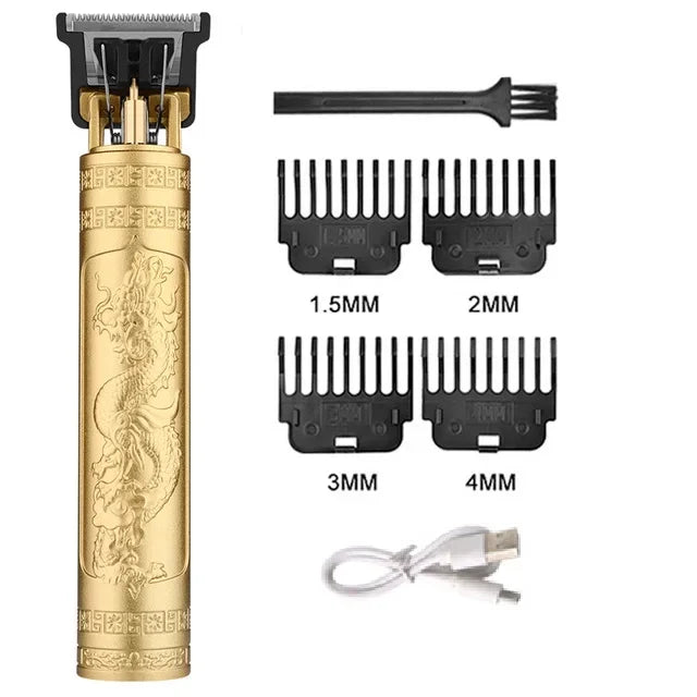 T9 Vintage Hair Clipper Professional Electric Rechargeable Barber Trimmer Cordless Trimmer Type-c Zero Gapped Cutting Barber