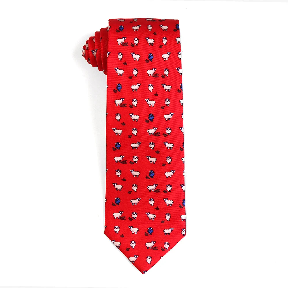 Tailor Smith 100% Silk Ties For Men Handmade Necktie With Animal Pattern Tie Father's Day Birthday Gift Tie