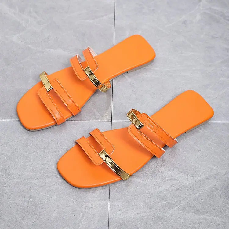 Women's Shoes Summer Flats Flip Flops Dress Shallow Casual Female Slides Rome Open-toe Women Slippers Slingback Sandals2023