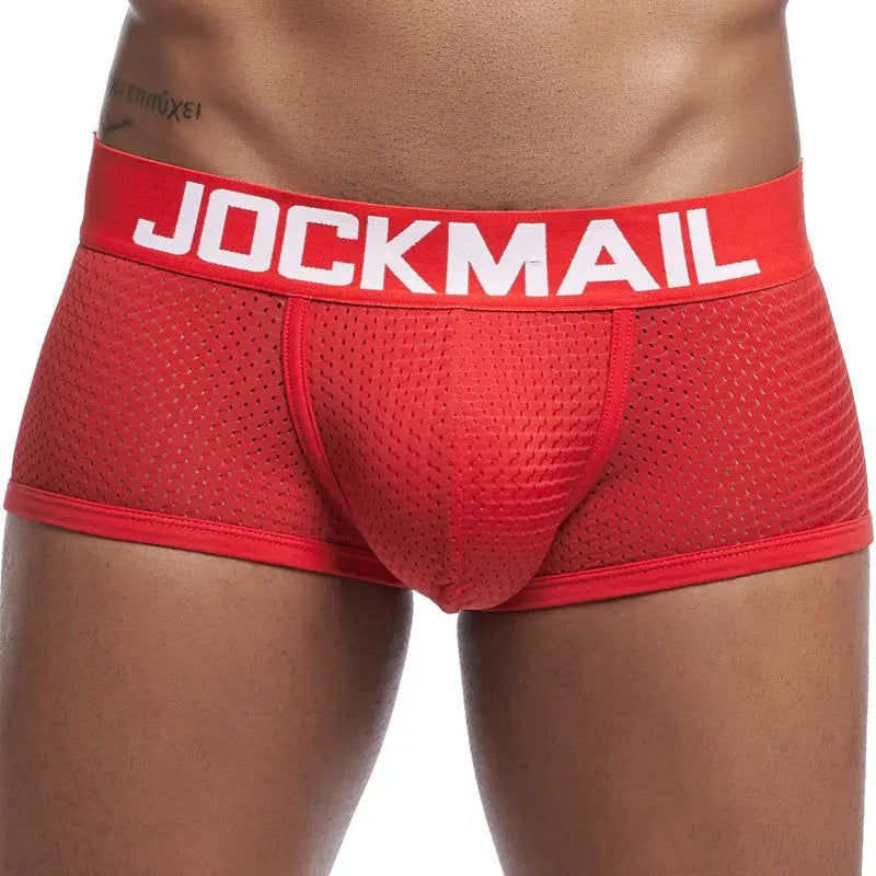 JOCKMAIL Men Underwear Boxes Mesh Quick Drying Ice Silk Breathable Youth Fashion Calzoncillos Sexy Am Gosteren Killer Sansursuz