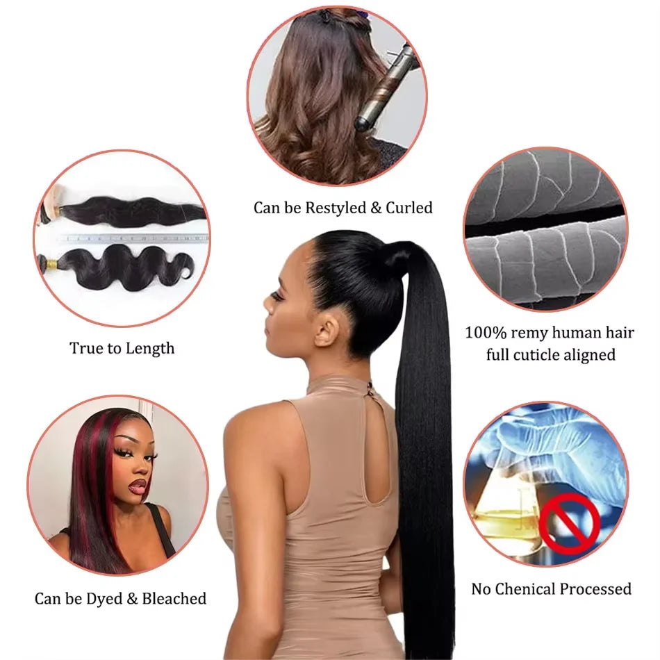 Straight Human Hair Bundles 100% Human Hair 32 40 Inch Bundles Human Hair Extensions Burmese Raw Human Hair 1/2/3/4 Bundles