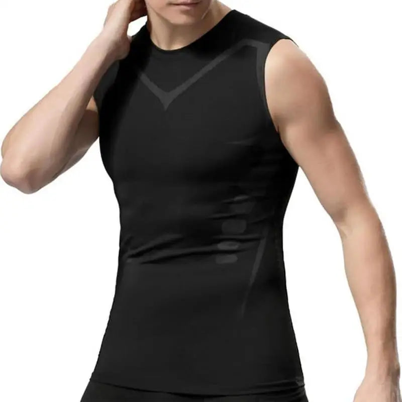 Ionic Shaping Vest Body Shaper Vest Compression Tank Top Men Slimming Tummy Vest Skin-friendly Tummy Control Sleeveless Shirts