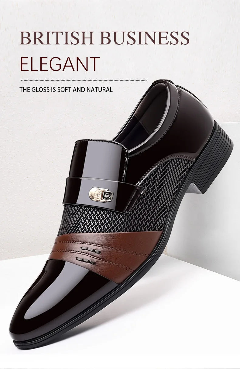 Men's Luxury Lacquer Wedding Shoes Pointed Toe Dress Shoes for Men Classic Business Men Leather Shoe Social Shoes Male Big Size