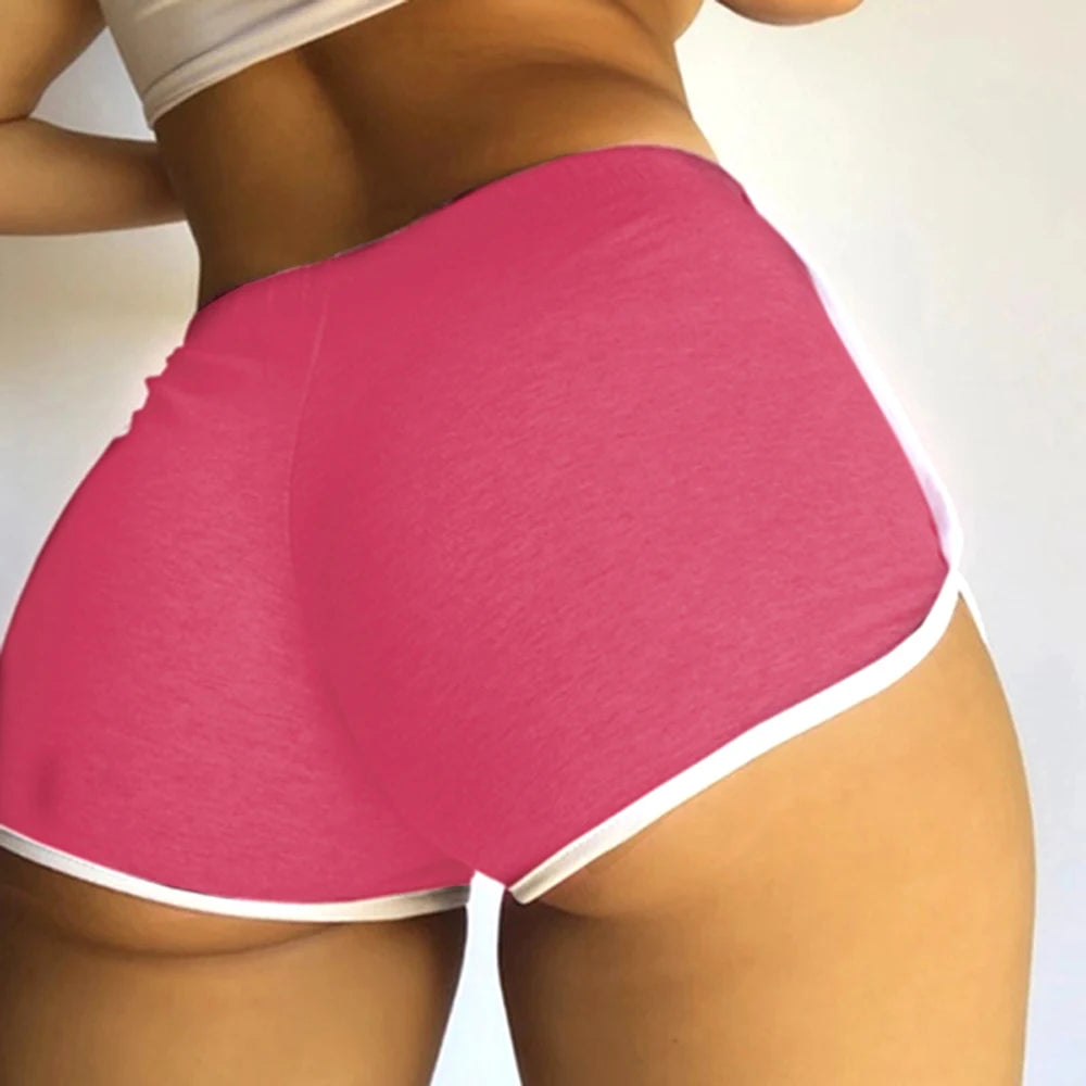 Women Mid Waist Sport Shorts Slim Fit High Stretchy Short Trousers For Summer Female Ladies Running Exercise Beach Short Pants
