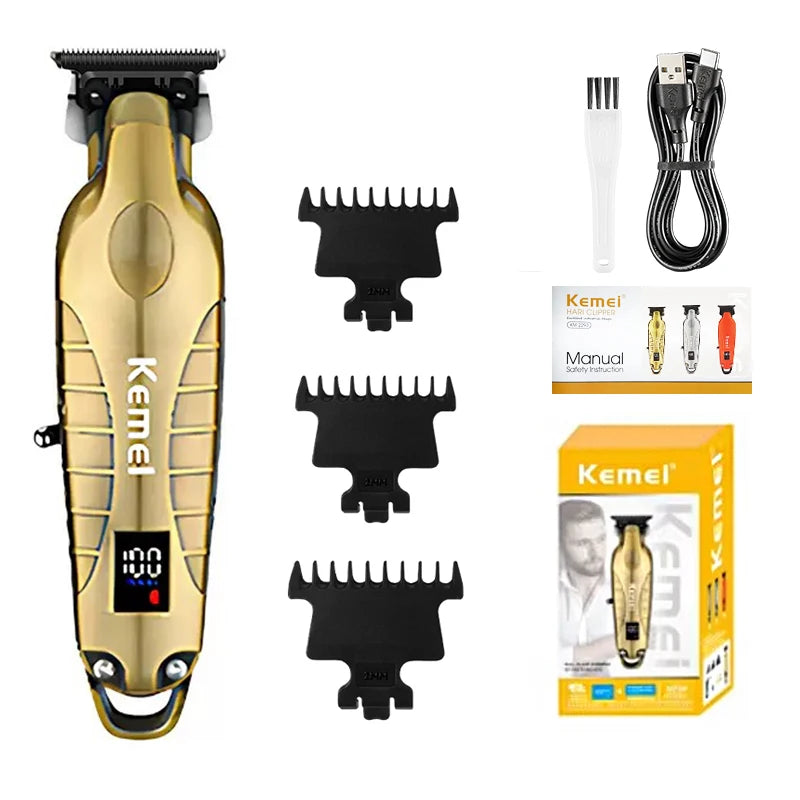 Kemei KM-2293 Original Electric Hair Clipper Rechargeable Hair Trimmer LCD Display Hairdresser Professional Cutting Machine