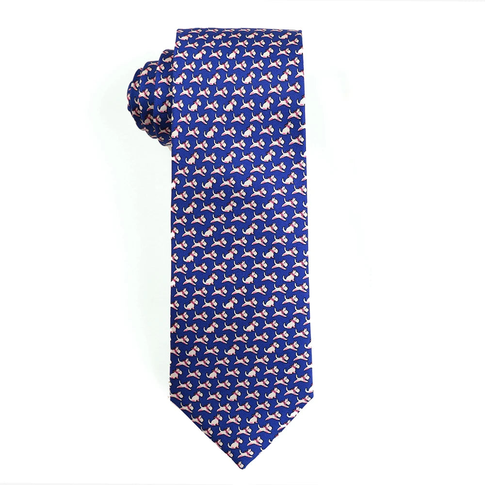Tailor Smith 100% Silk Ties For Men Handmade Necktie With Animal Pattern Tie Father's Day Birthday Gift Tie