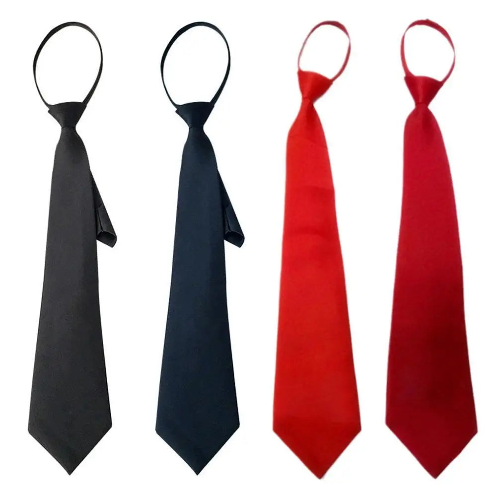 Unisex Zipper Tie For Man Woman Black Clip On Men Tie Security Ties For Clothes Neckties Uniform Suit Ties for Wholesale