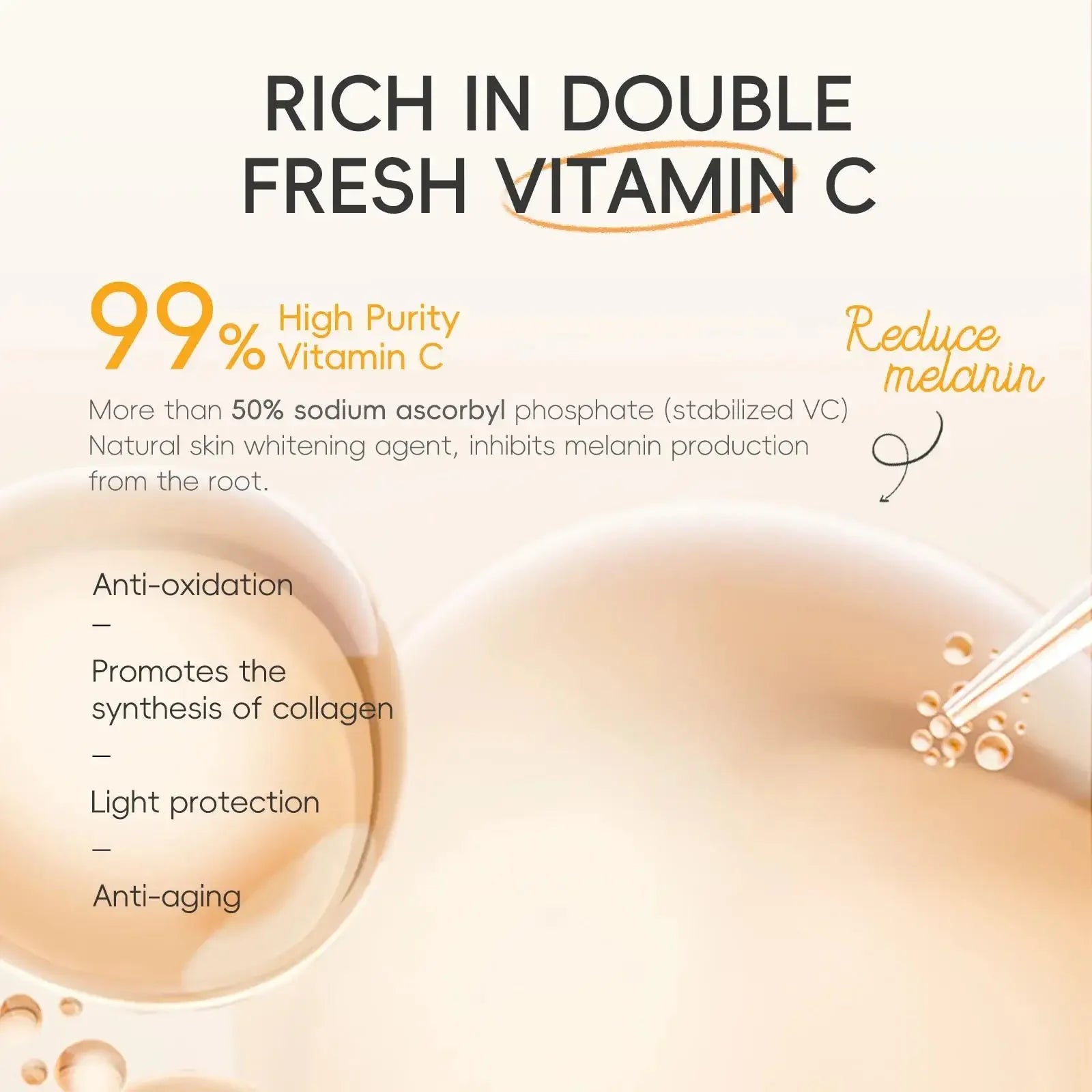 Facial Brightening Vitamin C Skincare 5pcs Set Essence Cream Serum Cleanser Toner Eye Moisturizer Care