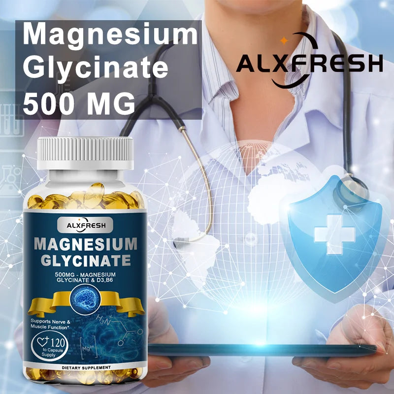 Magnesium Glycinate Supplement Zinc,Vitamin D3 B6, Support Muscle & Nervous, Immune System Tiredness Health