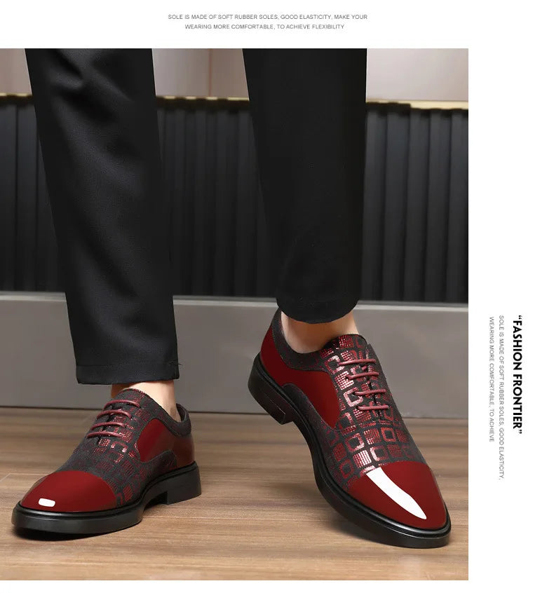 Luxury Dress Shoes for Men 2025 Spring Autumn Fashion Formal Suit Shoes Man Brand PU Leather Wedding Party Style Susiness Shoes