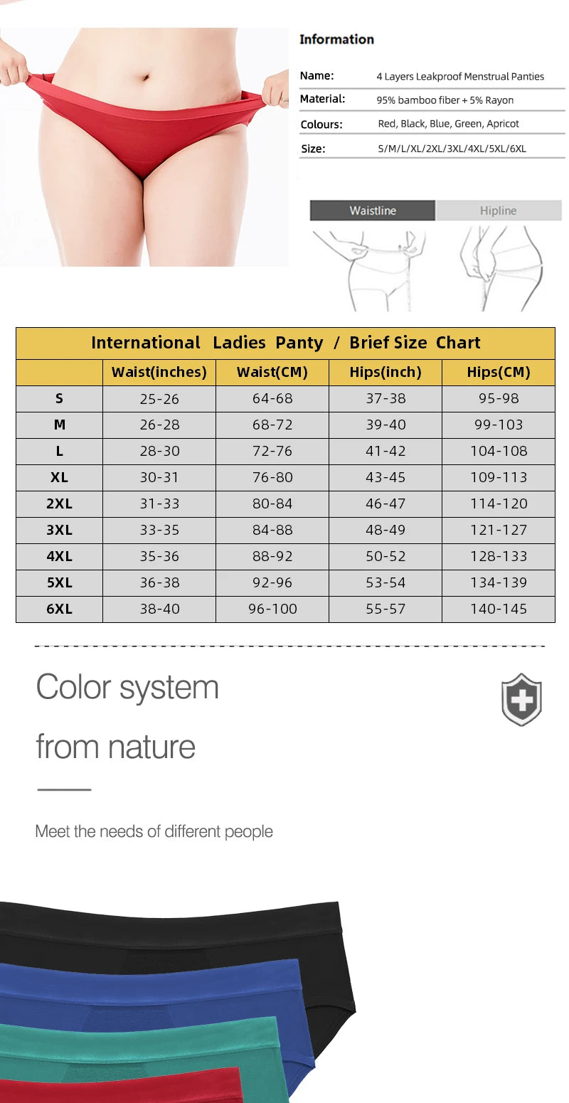 Period Underwear Heavy Flow Women 30ML Absorbent Leak Proof Panty Postpartum Pants Menstrual Panties Briefs