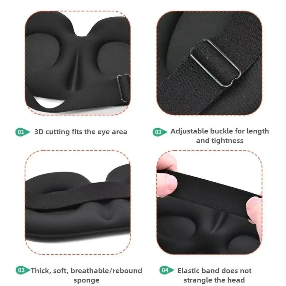 Eye Mask for Sleeping 3D Contoured Cup Blindfold Concave Molded Night Sleep Mask Block Out Light with Women Men
