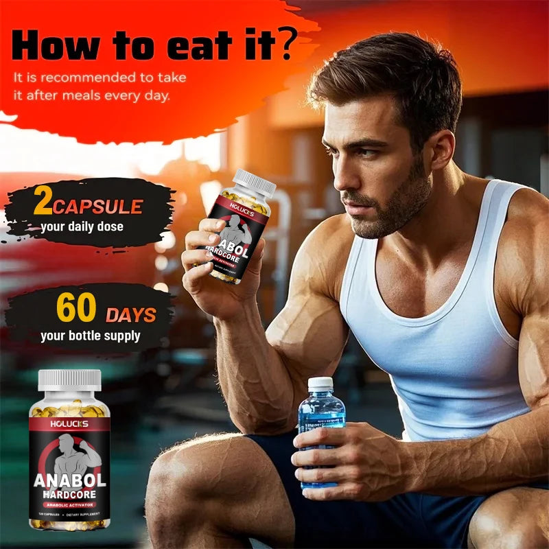 Anabol Hardcore Supplement, Muscle Growth,  for Men To Build Lean, Dense, High, Performance Enhancing, Support Overall Health
