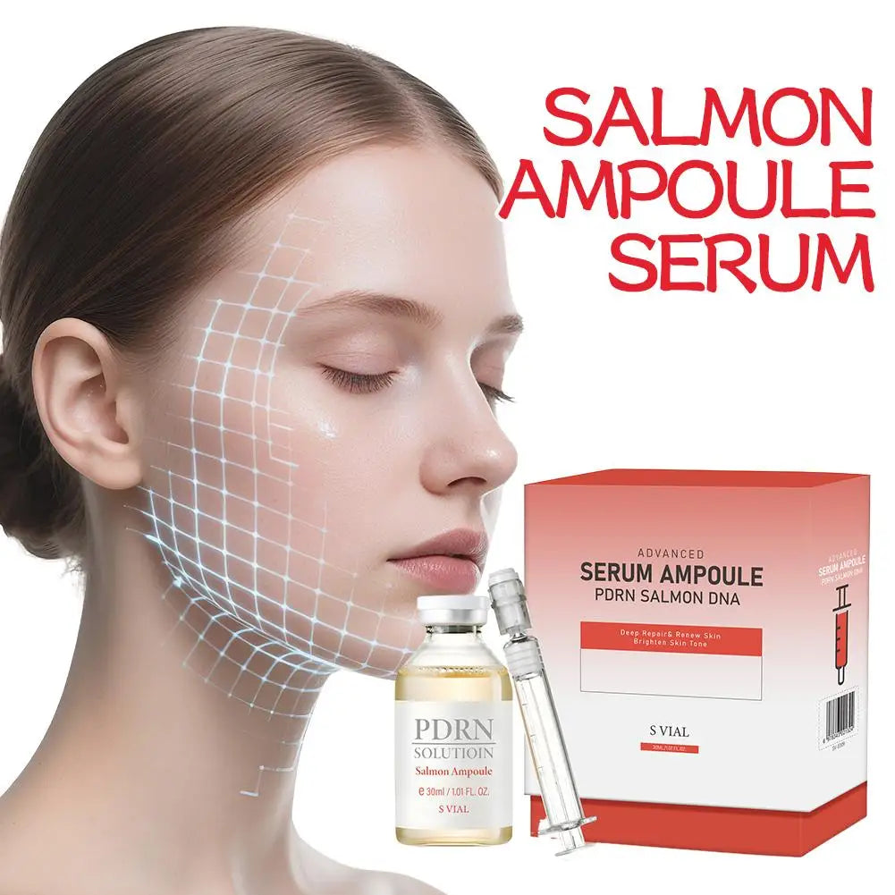 Facial Essence Firming Cream Salmon Ampoule Serum Anti-Wrinkle Fade Lines Deep Repair Strengthen Skin Barrier Renew Skin