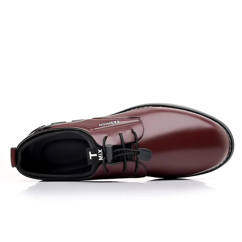New Business Casual Shoes for Men Lace Up Formal Shoes for Male Black Leather Oxfords Plus Size Wedding Party Office Dress Shoes