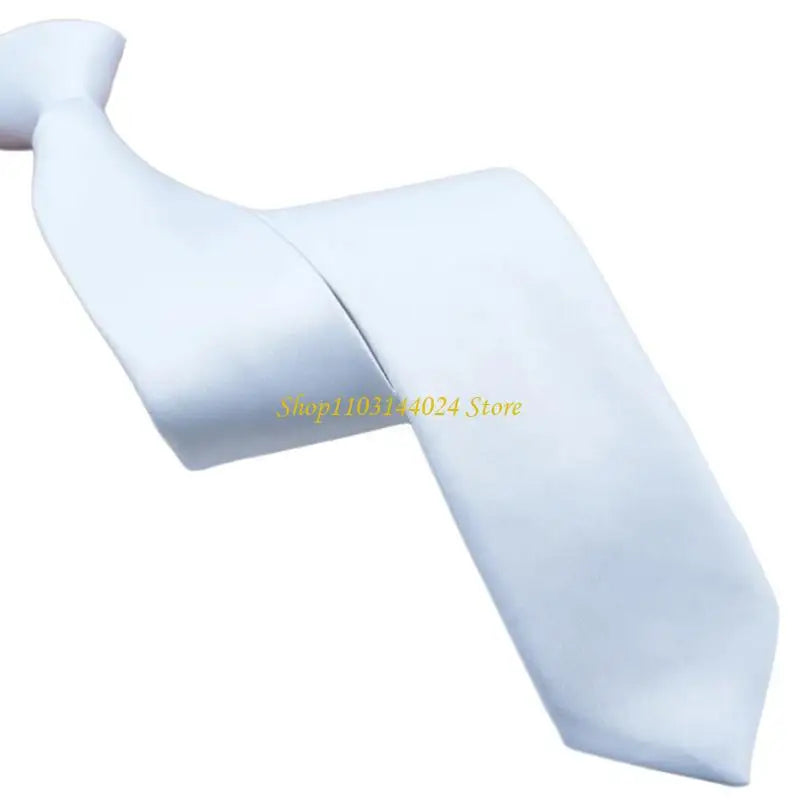 N5KE Color White Neck Tie for Men Women Children Graffiti for Father's Day Decoration Necktie Adjustable Zippered Ties