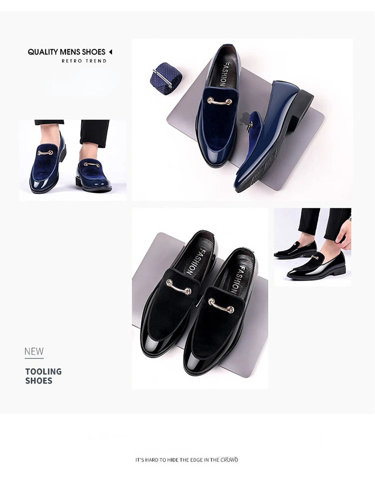 Suede Shoes for Men Luxury Designer Men Dress Shoes Fashion  Elegant Wedding Shoes italian style Men Oxford Shoe Big Size 38-48