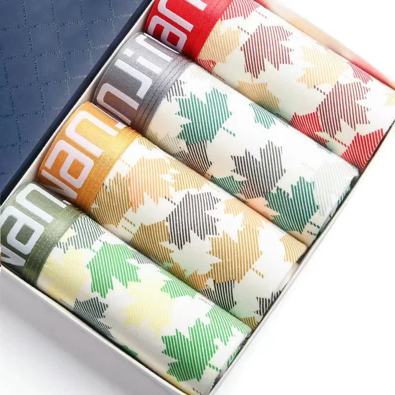 4Pcs Boxer Shorts Men's Underwear Sexy Panties Cotton Boxers Print Underpants Male Shorts U Convex Lingerie Plus Size 6XL