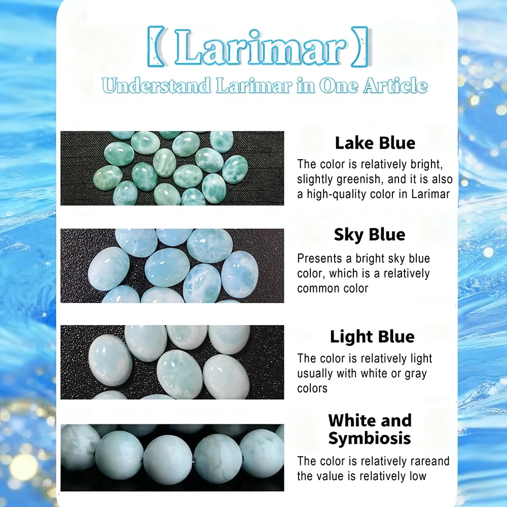 Vintage 925 Silver Ring Natural Larimar Stone Ring Round Flower Shape Sky Blue Summer Ring Fine Jewelry Gift for Men Women