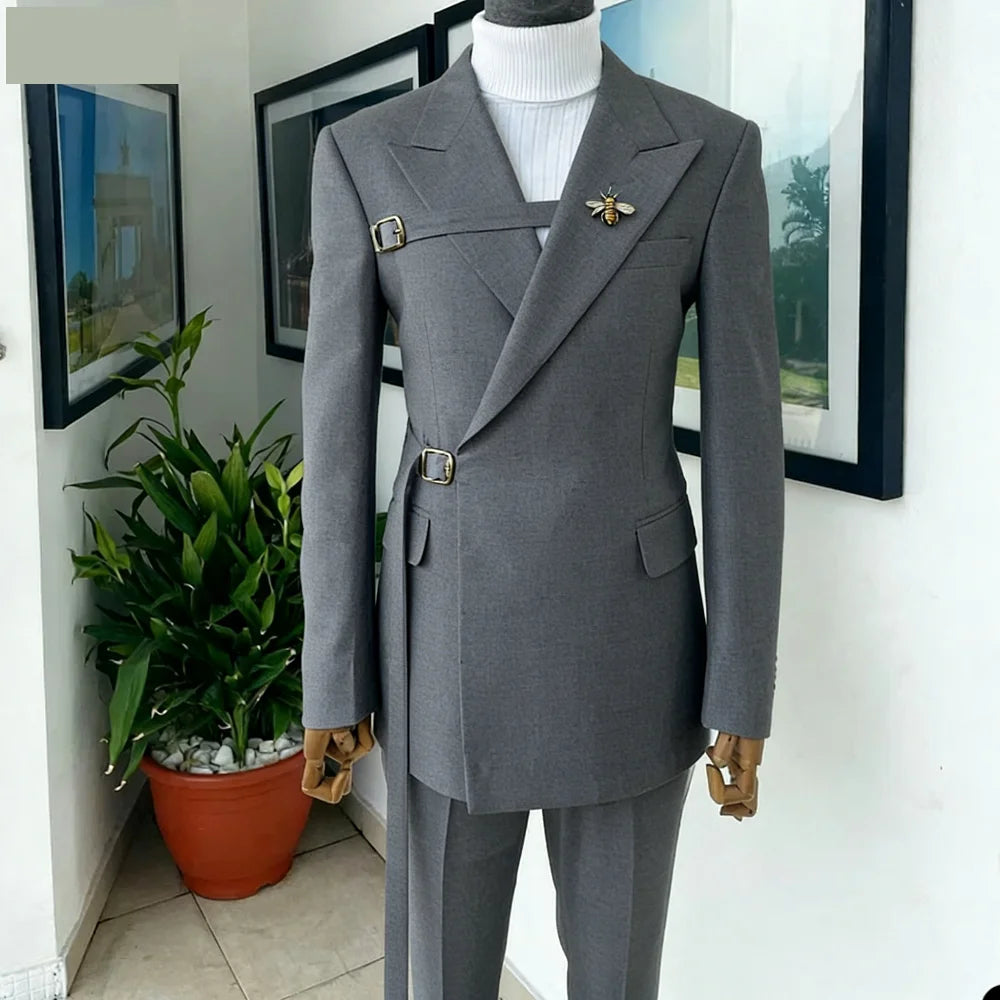 Men's Wedding Tuxedo Suits Blazers Formal Smoking Attire Elegant Homme Moda Traje Do Noivo New in