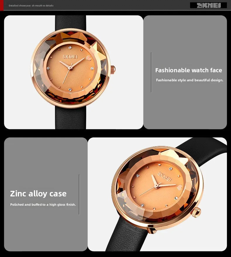 2025 New Women's Quartz Watch: 3D Floral Dial, Screw-Down Crown, Includes Gift Box