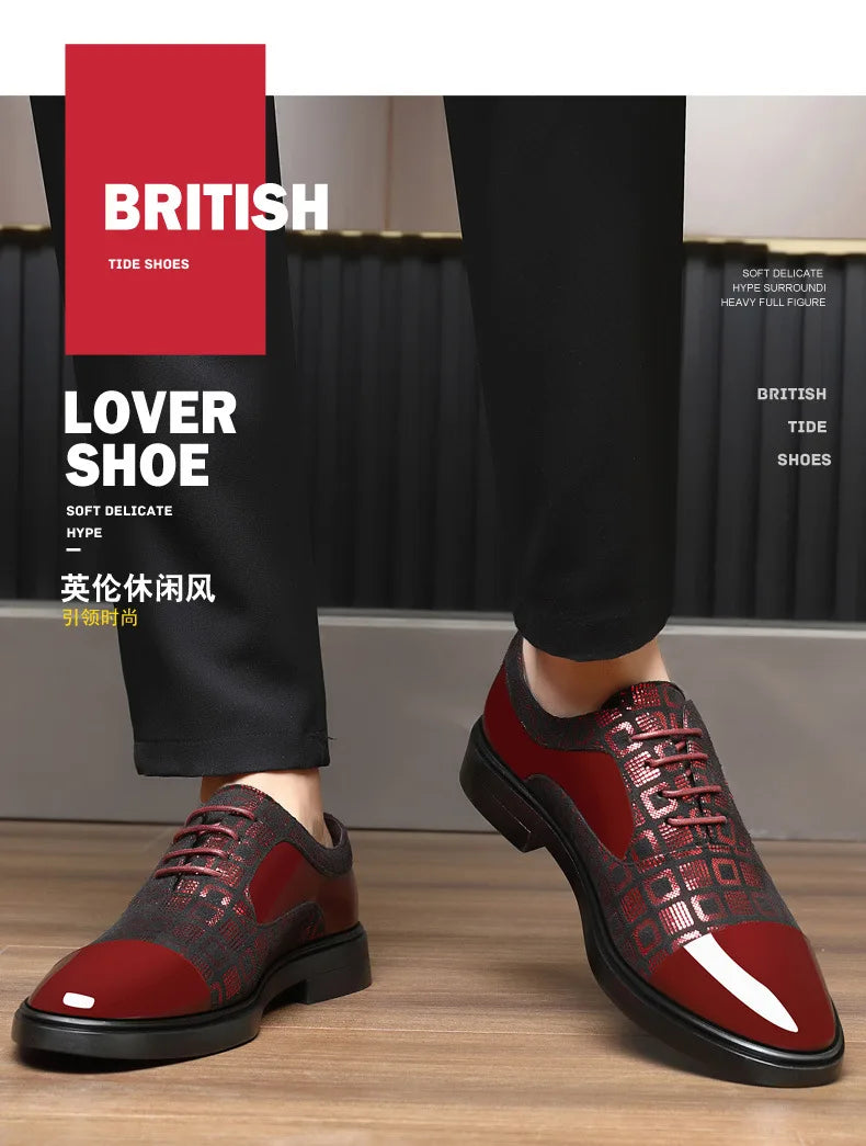 Luxury Dress Shoes for Men 2025 Spring Autumn Fashion Formal Suit Shoes Man Brand PU Leather Wedding Party Style Susiness Shoes