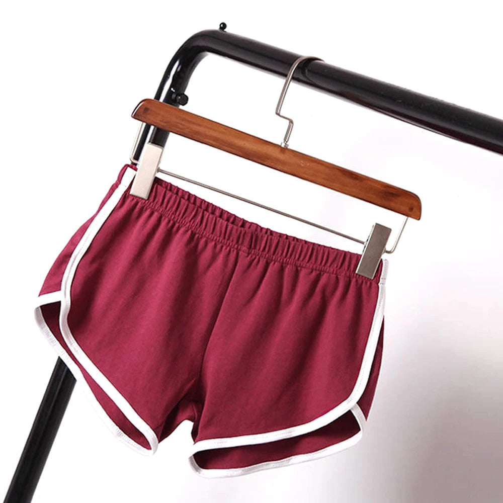 Women Mid Waist Sport Shorts Slim Fit High Stretchy Short Trousers For Summer Female Ladies Running Exercise Beach Short Pants