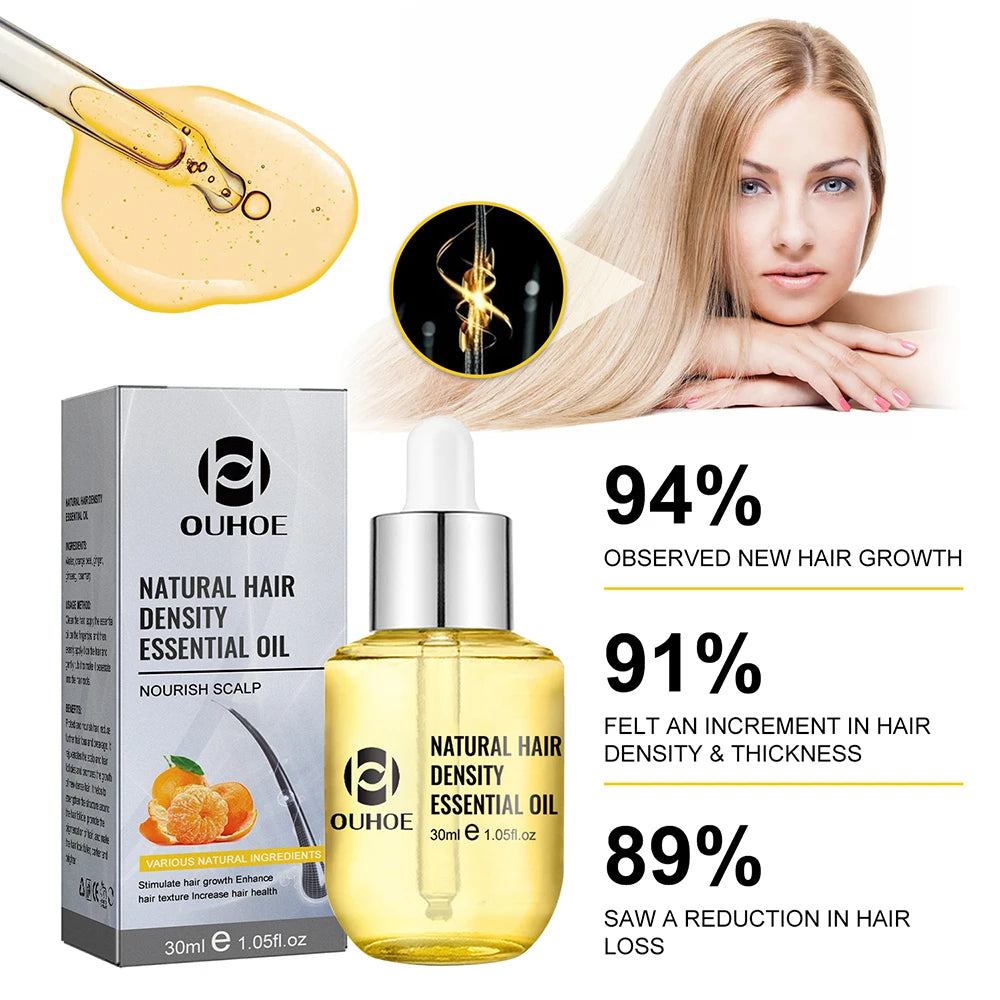 Natural Hair Growth Essential Oil Ginger Essence Hair Regrowth Thicken Hair Treatment Anti Hair Loss Gift Set For Men Women