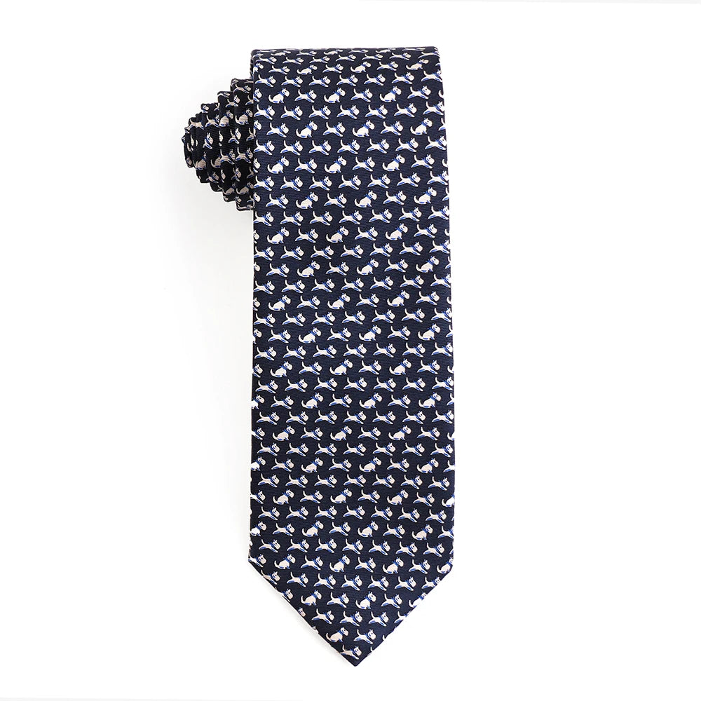 Tailor Smith 100% Silk Ties For Men Handmade Necktie With Animal Pattern Tie Father's Day Birthday Gift Tie