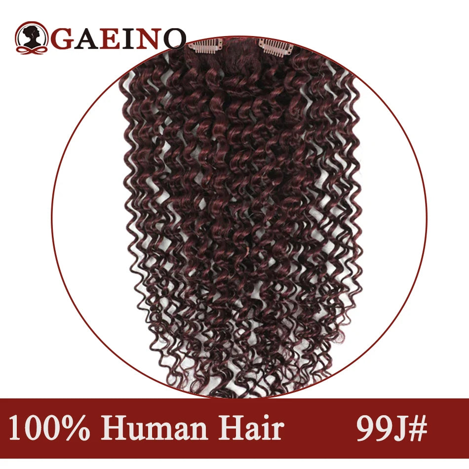 140-160 Grams Kinky Curly Clip In Hair Extensions Human Hair 100% Remy 10Pcs/Set Chestnut Brown & Bronzed Blonde Mix Full Head