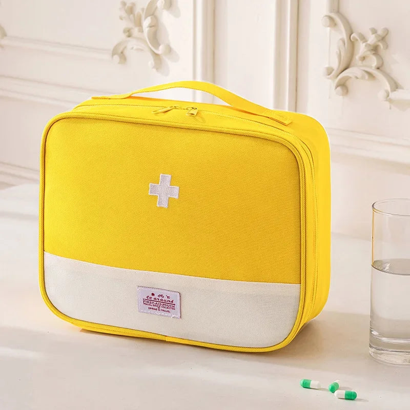Medicine Organizer Bag for Family - Large Capacity Portable Drug Storage Pouch, First Aid Kit for Home & Travel Use