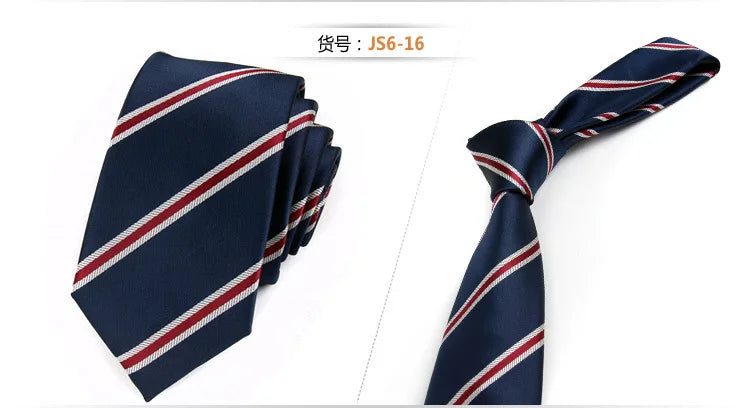 Fashion Ties for Men Accessories 6cm Fashion Business Wedding Classic Silk Tie Blue Black Red Men's Skinny Narrow Retro Necktie