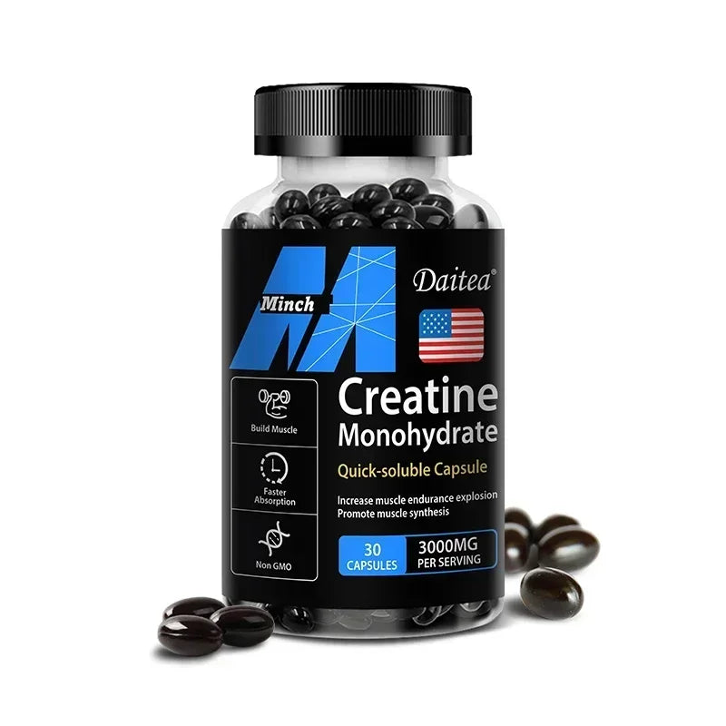 Daitea Creatine Monohydrate 3000 Mg - Strength, Muscle, Performance Supplement for Men and Women, Non-GMO and Gluten-Free