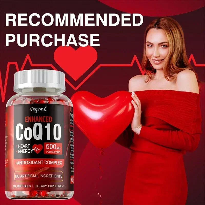High Absorption CoQ10 Capsules - Supports Heart Health, Provides Energy, Antioxidant