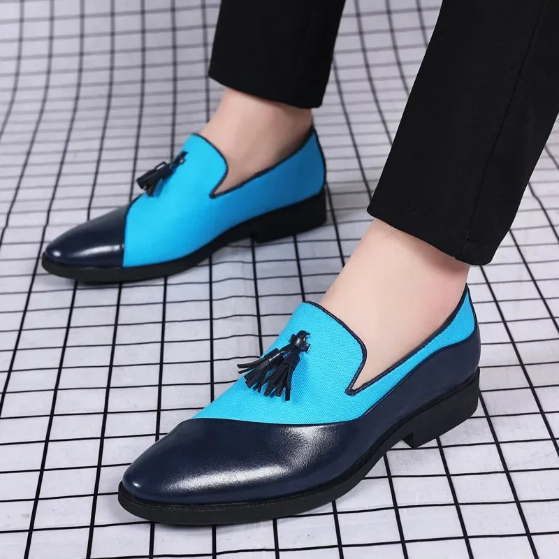Mens Dress Shoes 2026 New Casual Leather Shoes Men Business Dress Leather Shoes Trend Versatile  Loafers  Pointed Toe Slip-On
