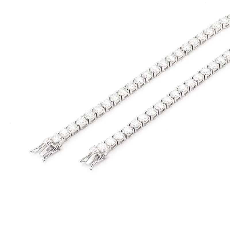Provence Moissanite Cross Neclace for Women S925 Link Chain 4mm D Color VVS1 Tennis Necklace for Ladies Silver Cross Pendant