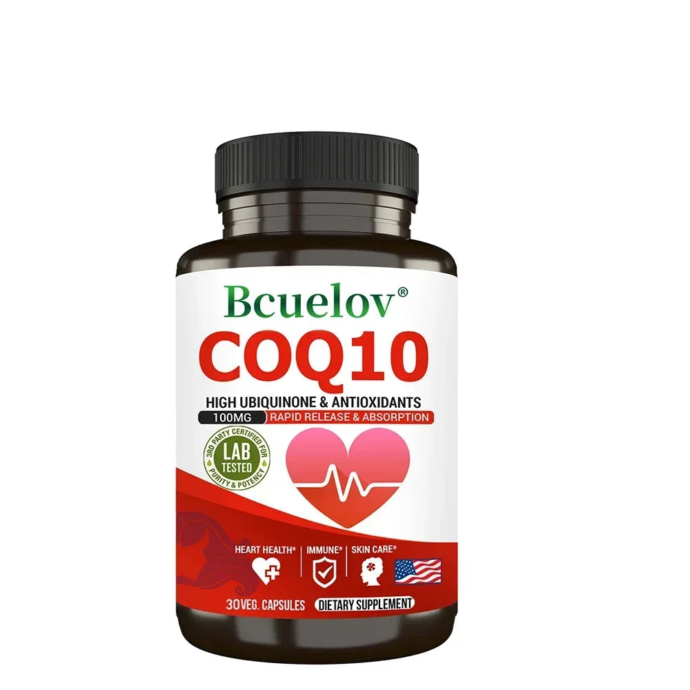 CoQ10 Coenzyme Q10 100mg Supplement - Rapid Release Fast Absorption- Immune Heart Energy Antioxidant (120caps)