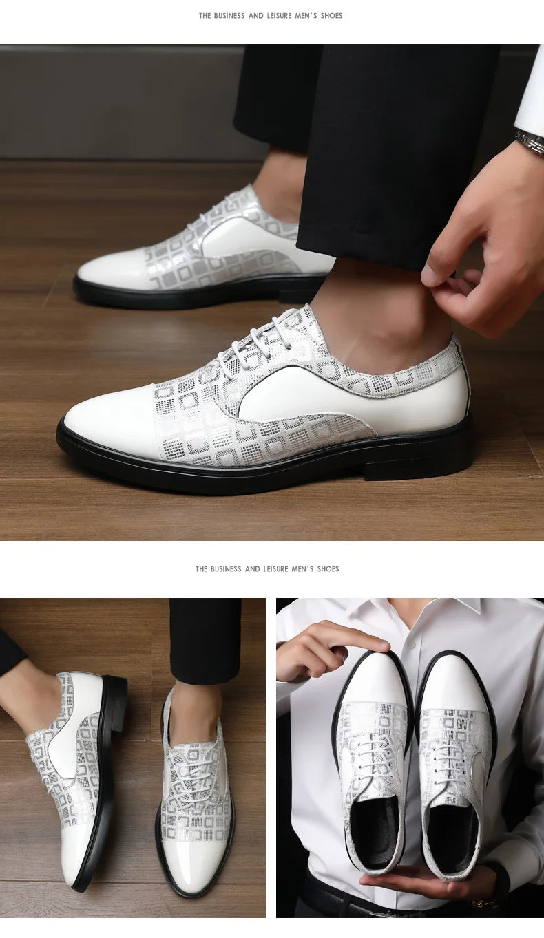 Luxury Dress Shoes for Men 2025 Spring Autumn Fashion Formal Suit Shoes Man Brand PU Leather Wedding Party Style Susiness Shoes