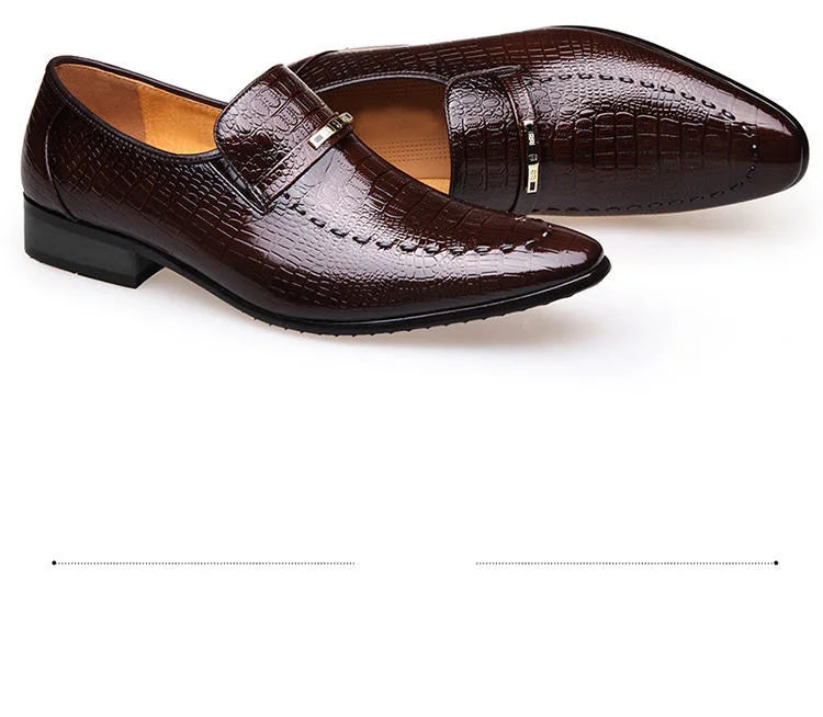 Shoes Luxury Mens PU Leather Pattern Men Business Dress Shoes Casual Social Shoe Male Wedding Footwear Zapatos Hombre 2023