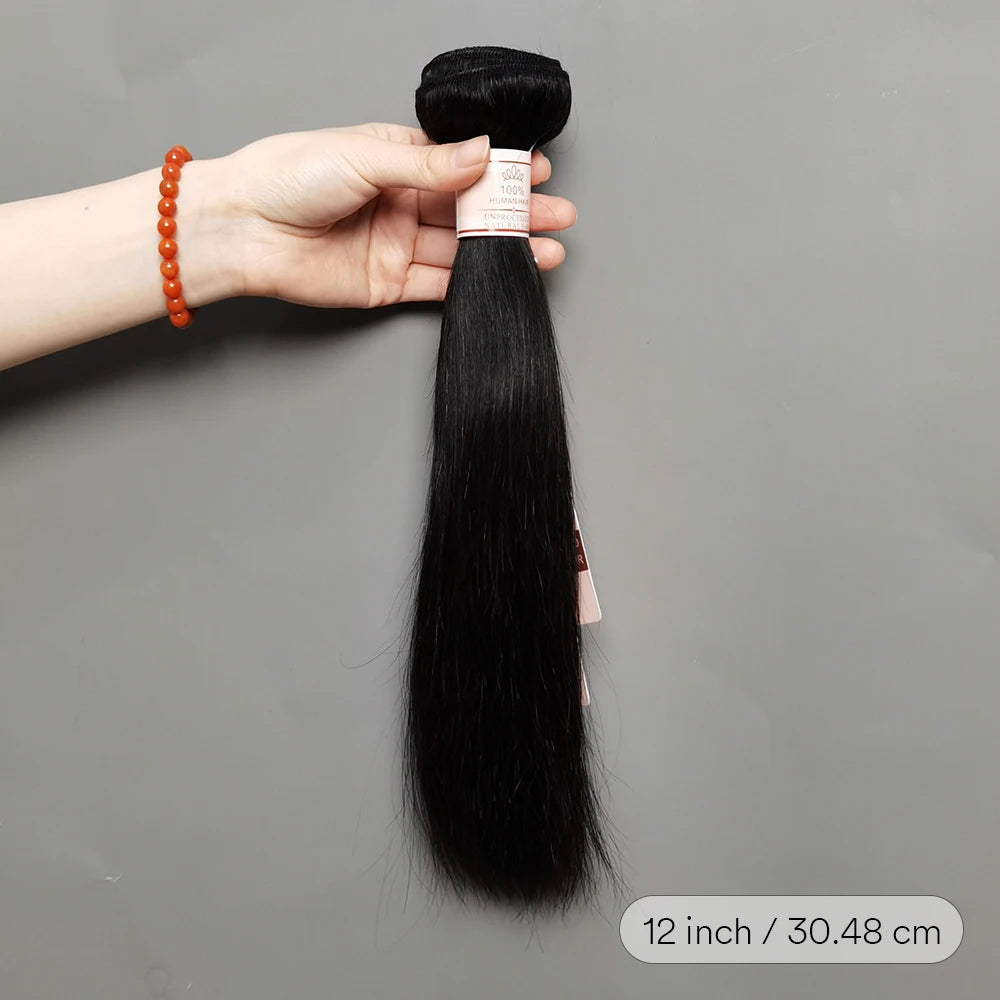 Brazilian Straight Hair Bundles Remy Human Hair Weave Bundles 10-30inch Hair Extensions Natural Black Color For Women