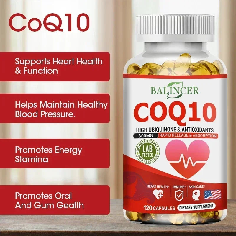 CoQ10 Softgels - Coenzyme Q10 (ubiquinone) Supplement, Highly Absorbed, Antioxidant, Supports Heart Health and Energy Production